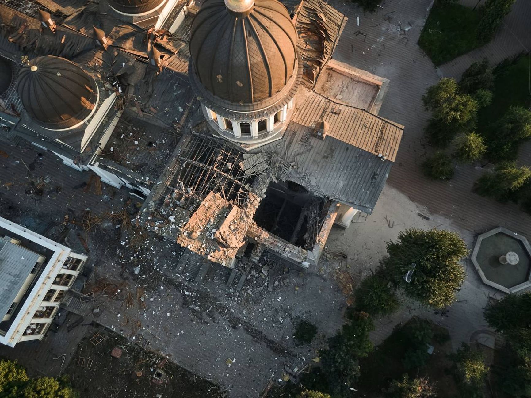 The Transfiguration Cathedral after the Russian attack