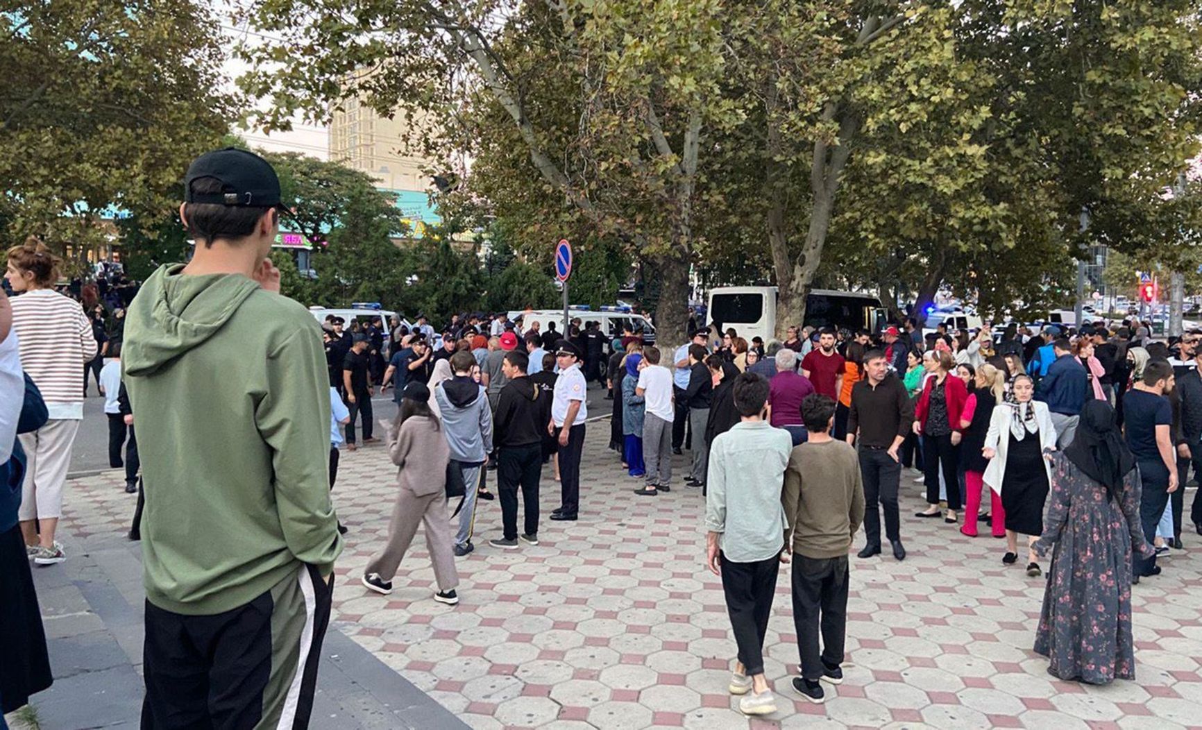 An anti-mobilization protest in Makhachkala, 2022